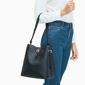 NWT. Kate Spade Large Black Marti Bucket Bag